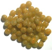 60 6x9mm Yellow & Orange Marble Glass Spacer Beads
